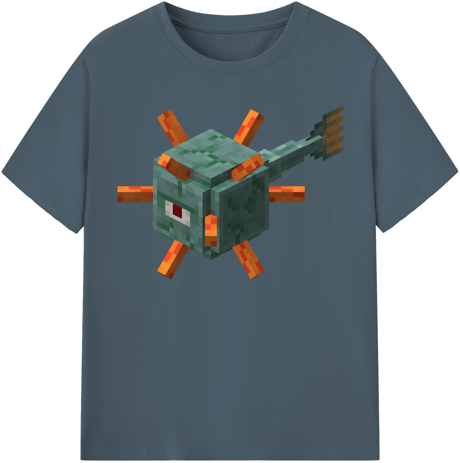（画像用） マインクラフト ブロックの世界 Minecraft MC Block world 綿100％半袖Tシャツ（フロントプリント）